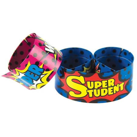 Roomfactory Slap Bracelets Superhero Super Student, 6PK RO3490432